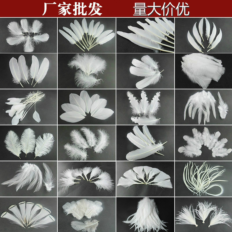 Популярная коллекция товаров Производители Оптовая продажа Белые перья DIY Ручные аксессуары для одежды Аксессуары для ювелирных изделий Материалы