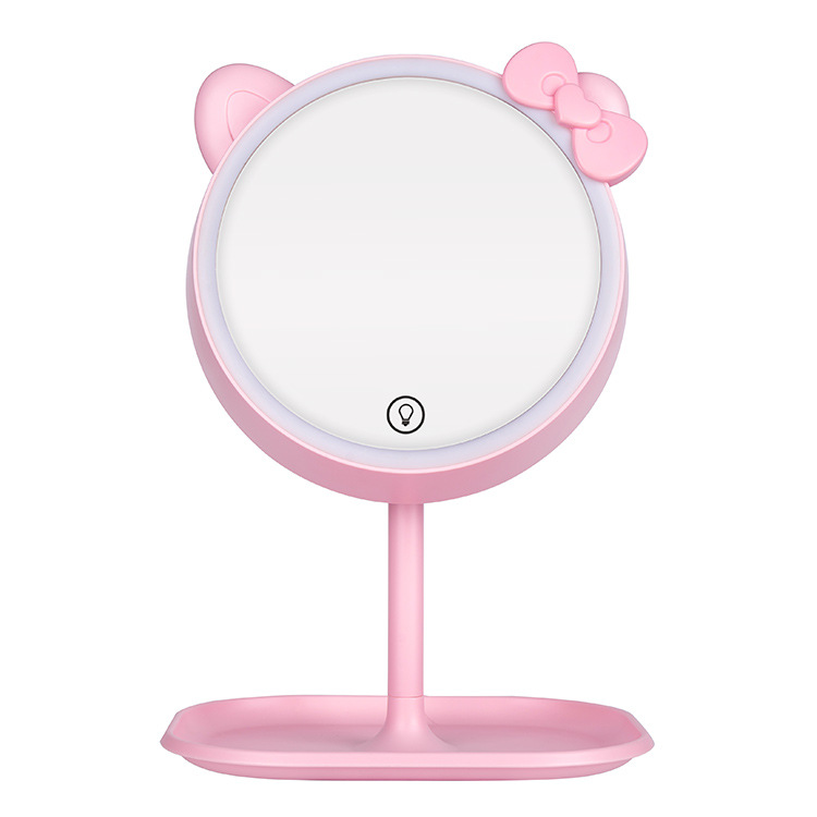 Internet Celebrity Multifunctional Dimmable Makeup Mirror Led Storage Touch Desktop Makeup Portable Rechargeable Table Lamp Mirror