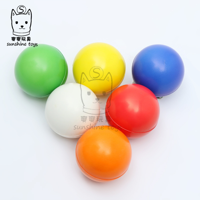 Cross-Border 63mm foam sponge pressure ball promotional gifts solid smooth pu decompression ball manufacturers silk printing Logo