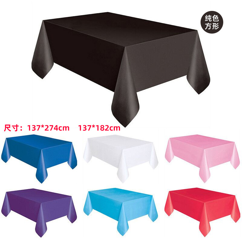 Disposable Tablecloth Peva Square Plaid Tablecloth Degradable Waterproof Tablecloth Party Tablecloth Pure Color Pe Round Tablecloth