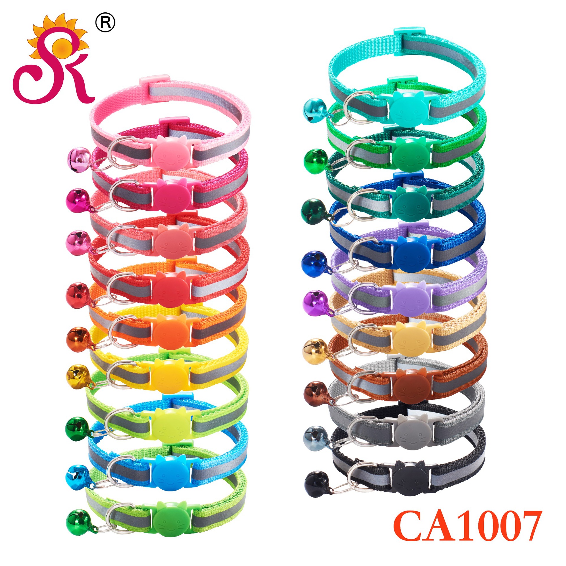 Ошейник для кошек 1.0 с отражающим цветом, безопасный замок, оптовая продажа