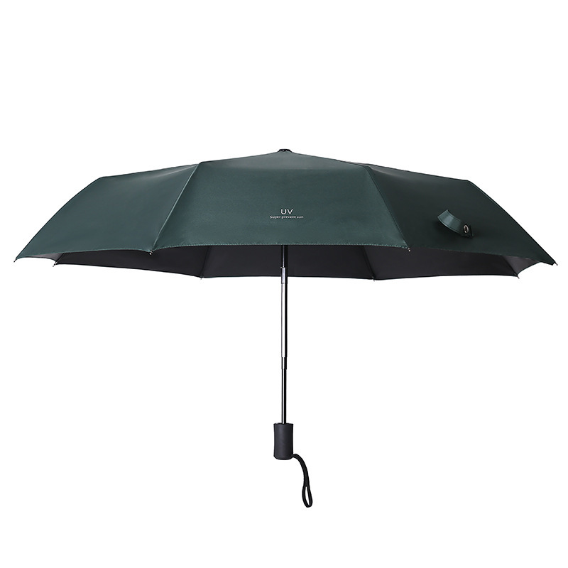 Automatic Umbrella UV Umbrella Three-fold Umbrella Black Glue Sun Protection UV Protection Sunshade Umbrella Fixed Advertising Umbrella Printing LOGO Folding Umbrella