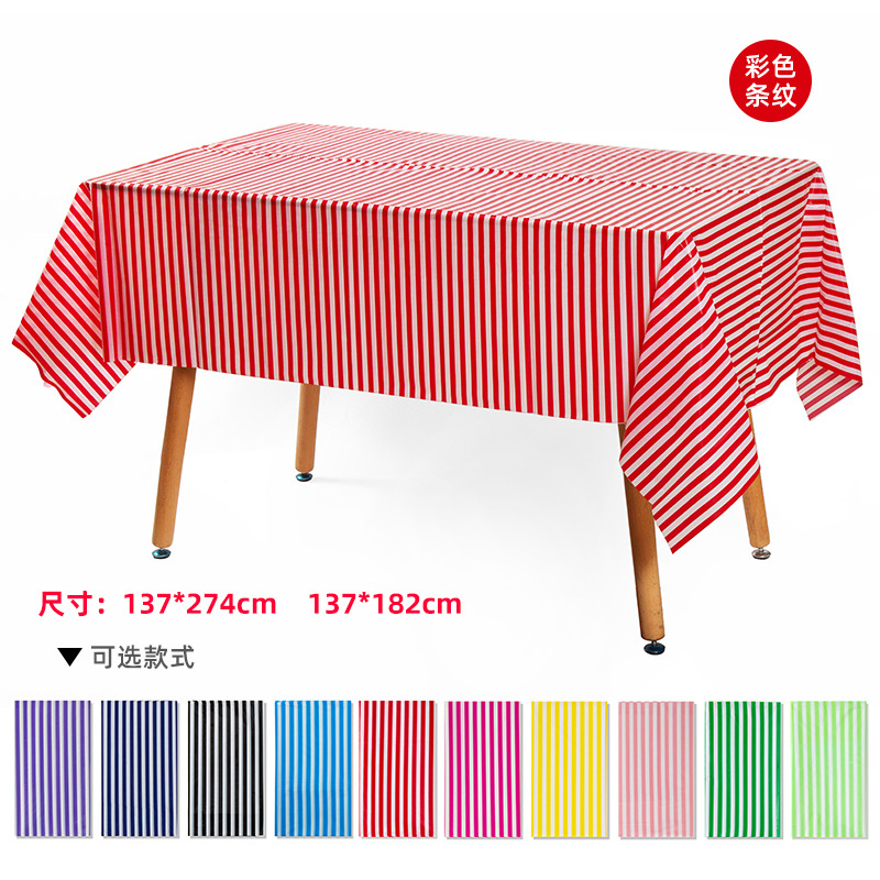 Disposable Tablecloth Peva Square Plaid Tablecloth Degradable Waterproof Tablecloth Party Tablecloth Pure Color Pe Round Tablecloth