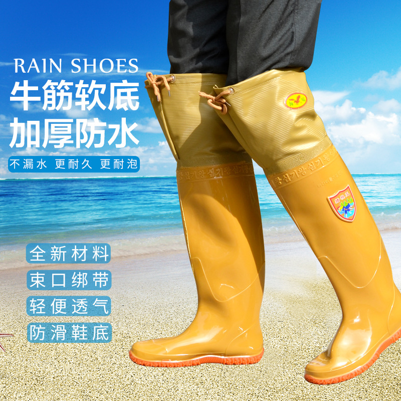 Мужские и женские сапоги для высадки риса, средние высокие сапоги, обувь для рисовых полей, мягкая подошва, свободные шнуровки