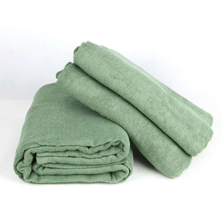 Dark green summer towel quilt military training unified color grass green cotton towel quilt flame blue fire towel quilt