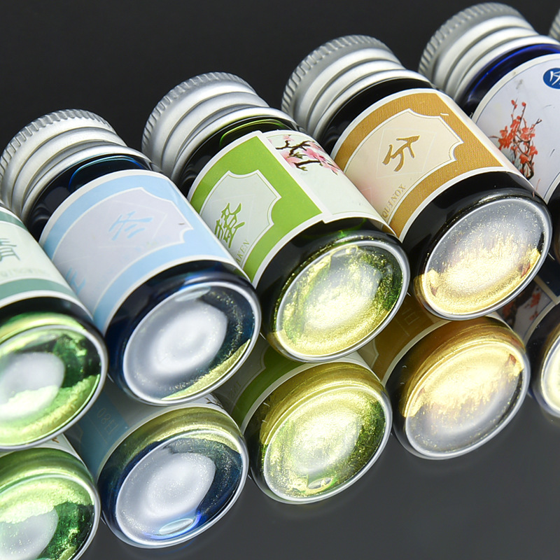 Factory direct supply color ink glass pen dip pen special 7ml 24 color optional color ink 7ml glitter ink