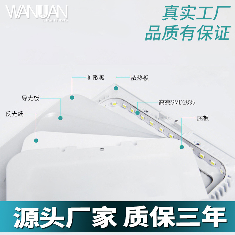 Ultra-Thin Flat Panel Light 18W24W Die-Cast Downlight Living Room Kitchen Office Embedded 1cm Round Square Panel Light