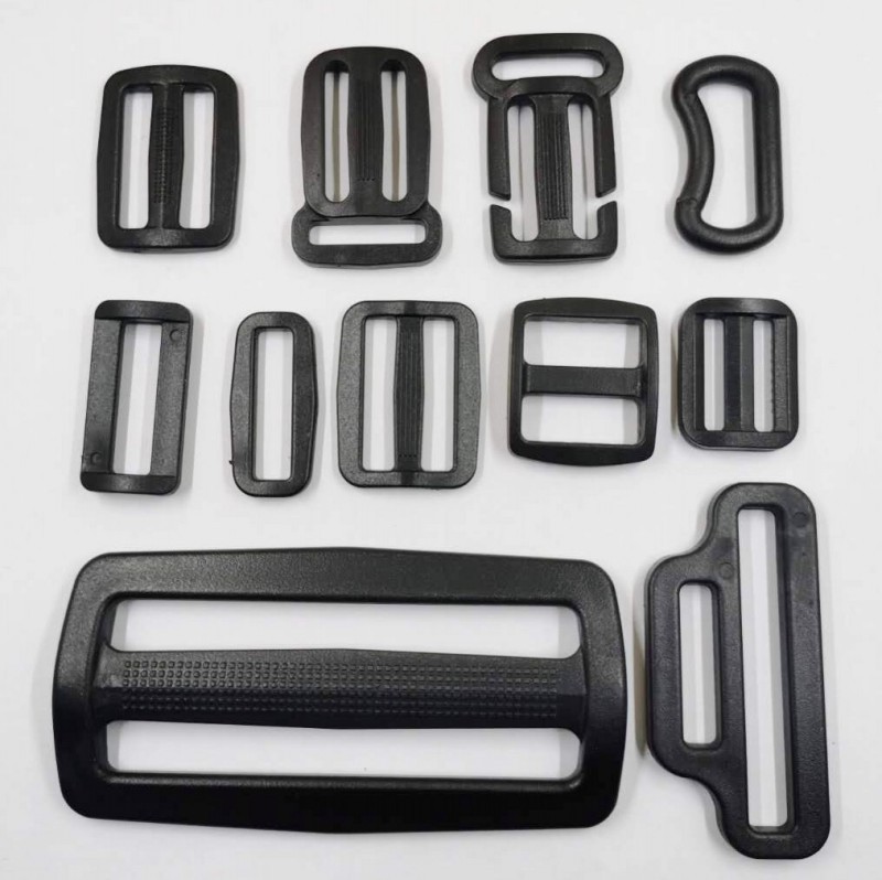 Factory in stock luggage accessories plastic day buckle three buckle black white bag adjustment buckle can be ordered environmental protection