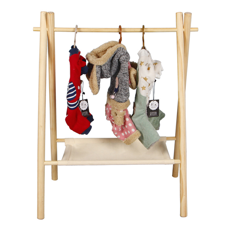 Cross-Border Solid Wood Pet Coat Rack, Portable Storage Rack, Floor-Standing Cat and Dog Wardrobe, Simple