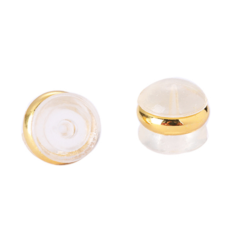 Earrings jewelry accessories rear plug color protection electroplating non-slip lost ear studs plug golden edge hamburger ear plug