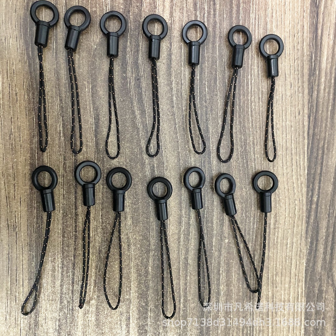 High quality lanyard rope head small rope head small black rope buckle diy mobile phone case jewelry hanging chain accessories mobile phone lanyard Universal