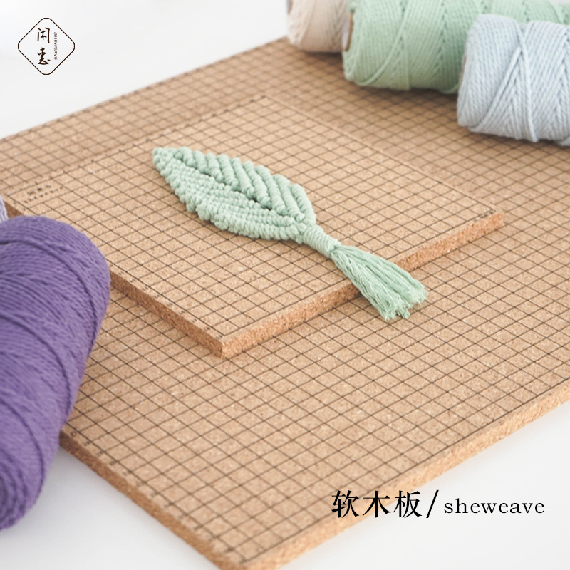 Макраме, квадратный мягкий коврик, DIY, пробковая доска, экспорт на Amazon