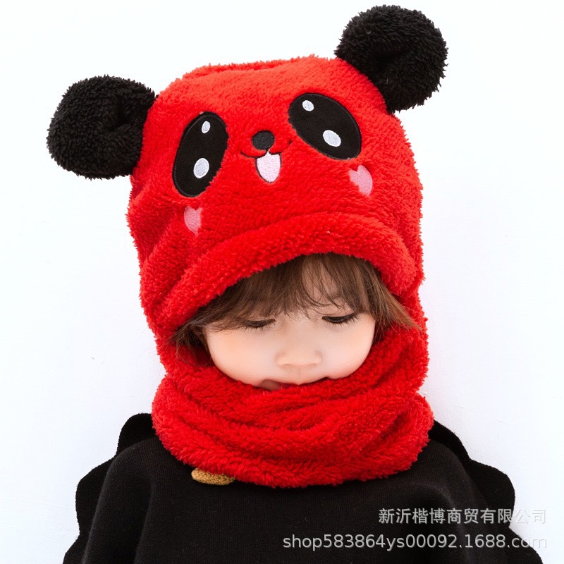Children's hat wholesale autumn and winter boys and girls ear protection cap scarf one cute baby cap plus Velvet Ear cotton cap