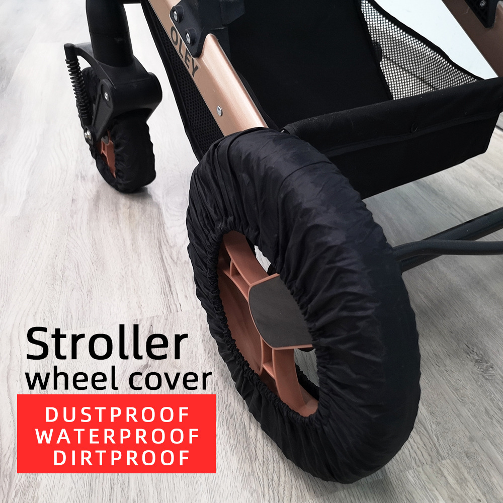 The anti-dirt, dustproof and waterproof wheel cover of the large baby stroller can also roll when the wheel cover is set.