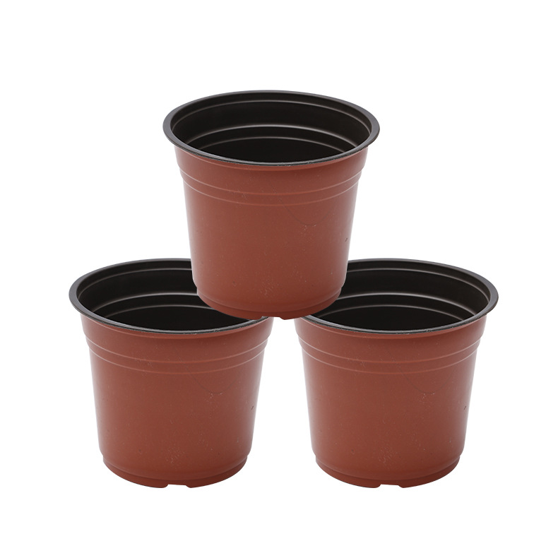 Pinghui Gardening PP Simple Seedling Cup Soft Suction Plastic Flower Pot Green Planting Garden Supplies Double Color Pot