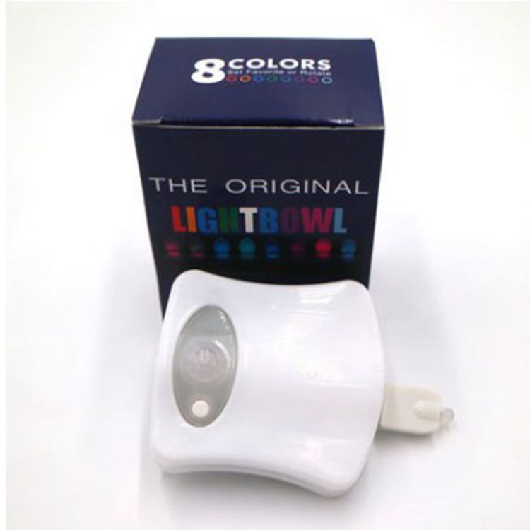 Новый туалетный индукционный светильник с 8 цветами, висячий, креативный LED ночник