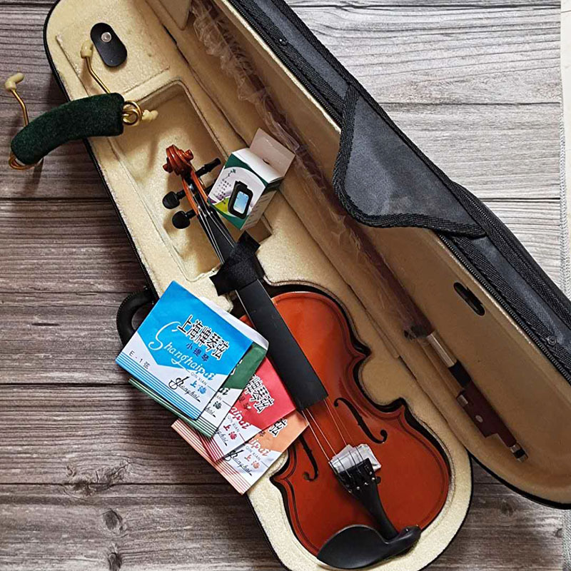 Factory wholesale all-wood practice violin distribution violin box Rosin microphone (1/8~4/4 optional)