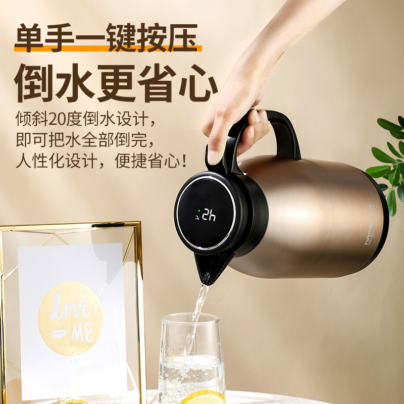 Enermei Thermos Large Capacity Household 304 Stainless Steel Liner Intelligent Thermos Kettle Press Thermos Batch