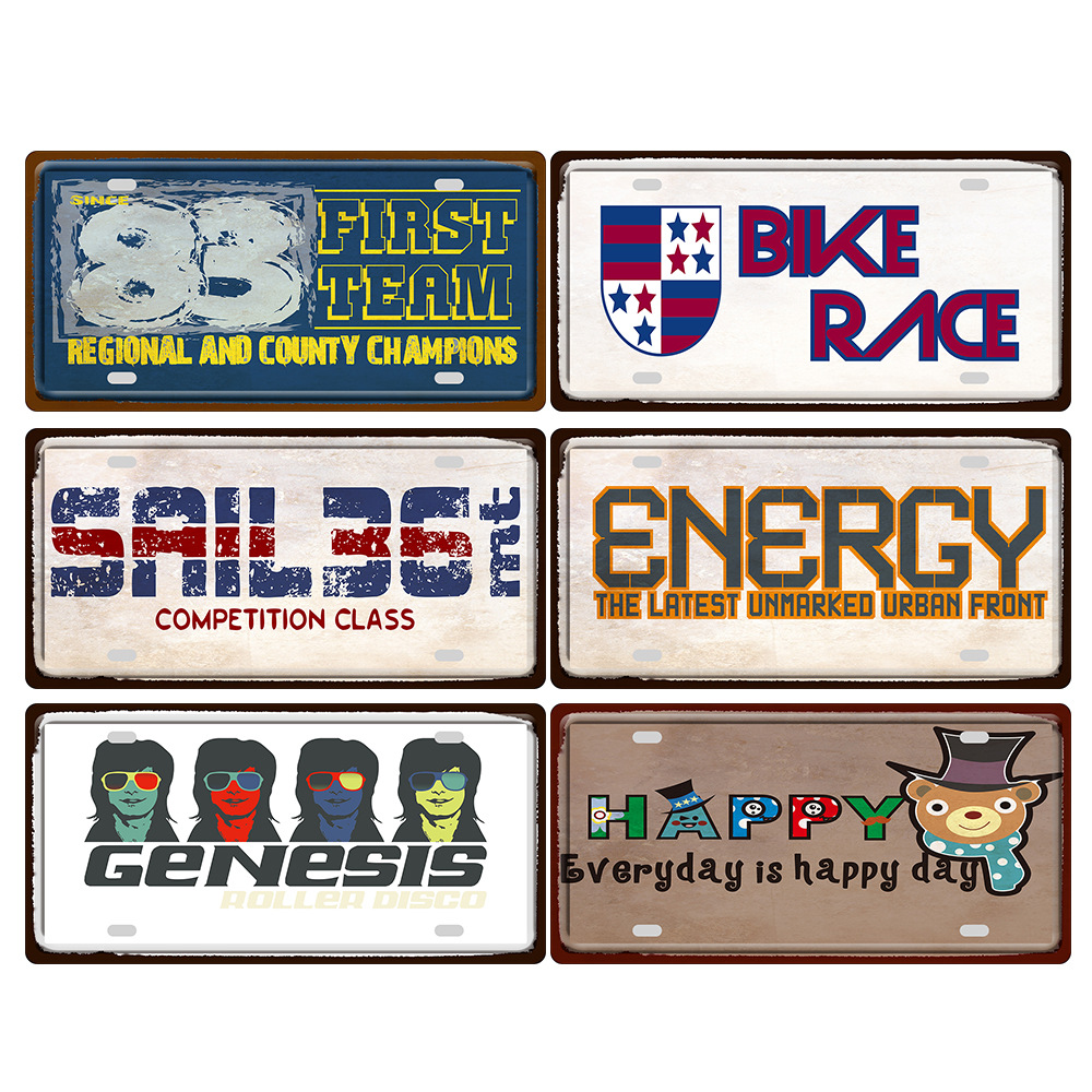 Morace License Plate Tinplate Home Decoration Uv Printing Offset Printing Wall Hanging Painting Customization Wholesale American European Style Factory