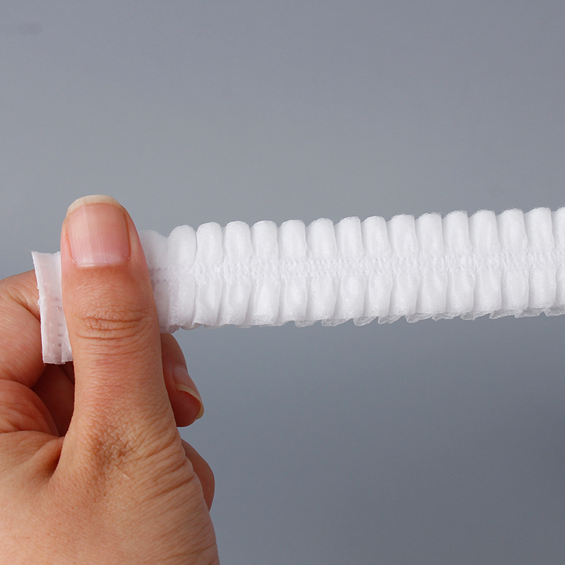 Disposable strip hat blue and white net cap non-woven clean room hair cap shower cap 19 inch 100 bag