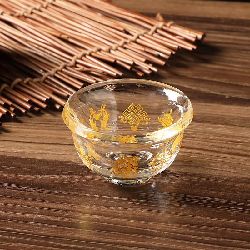 Eight Treasures Auspicious Bowl, Buddhist Utensils, Water Purification Cup, Crystal Eight Treasures Bowl, Water Supply Bowl, Holy Water Cup, Eight Auspicious Crystal Supply