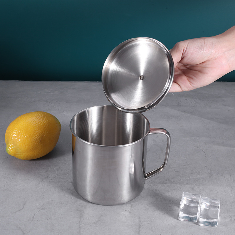 304 Stainless Steel Water Cup Thickened Kindergarten Student Water Cup School Canteen Mouth Cup Household Large Capacity Cup