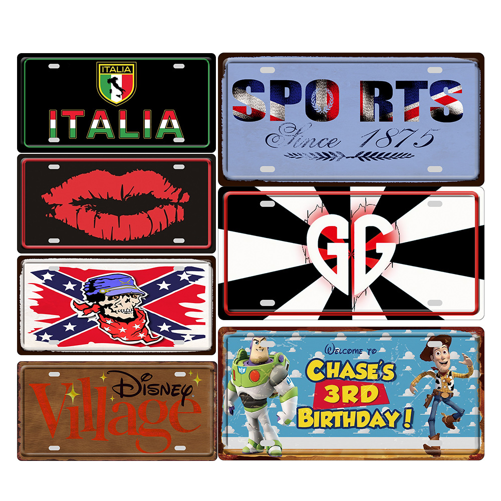 Morace License Plate Tinplate Home Decoration Uv Printing Offset Printing Wall Hanging Painting Customization Wholesale American European Style Factory