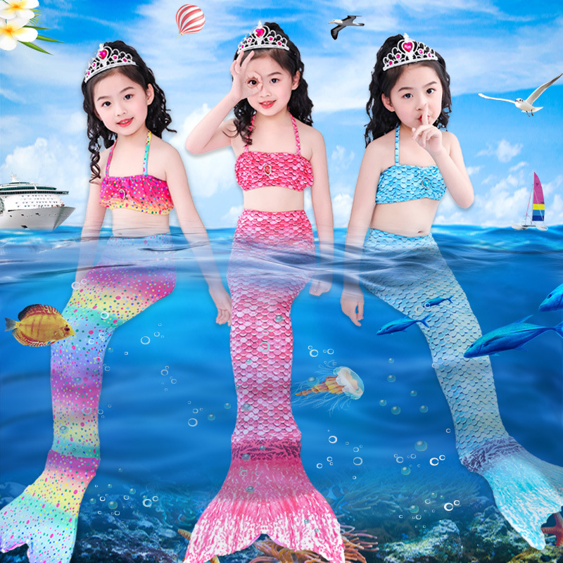 Children's Mermaid Clothes Princess Skirt Clothing Set Girls Swimsuit Mermaid Tail Summer