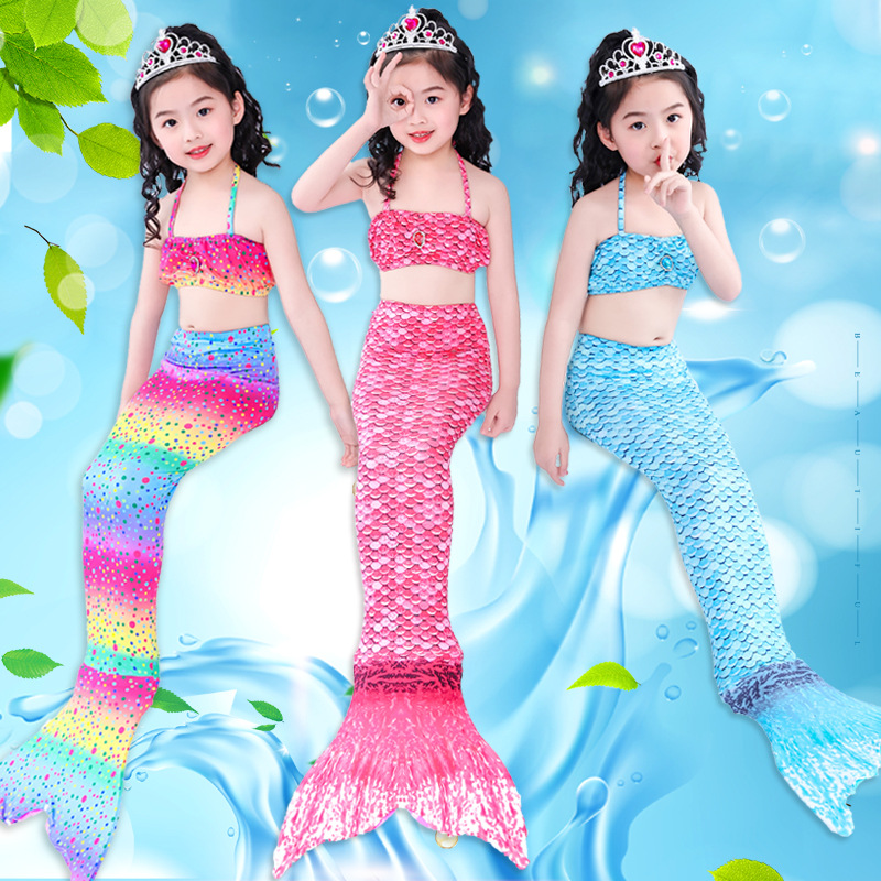 Children's Mermaid Clothes Princess Skirt Clothing Set Girls Swimsuit Mermaid Tail Summer