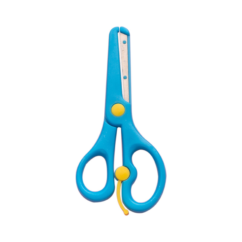 Children's Safety Scissors Paper Cutting with Blade Scissors Toddler Anti-Pinch Elastic Plastic Student Handmade Small Scissors
