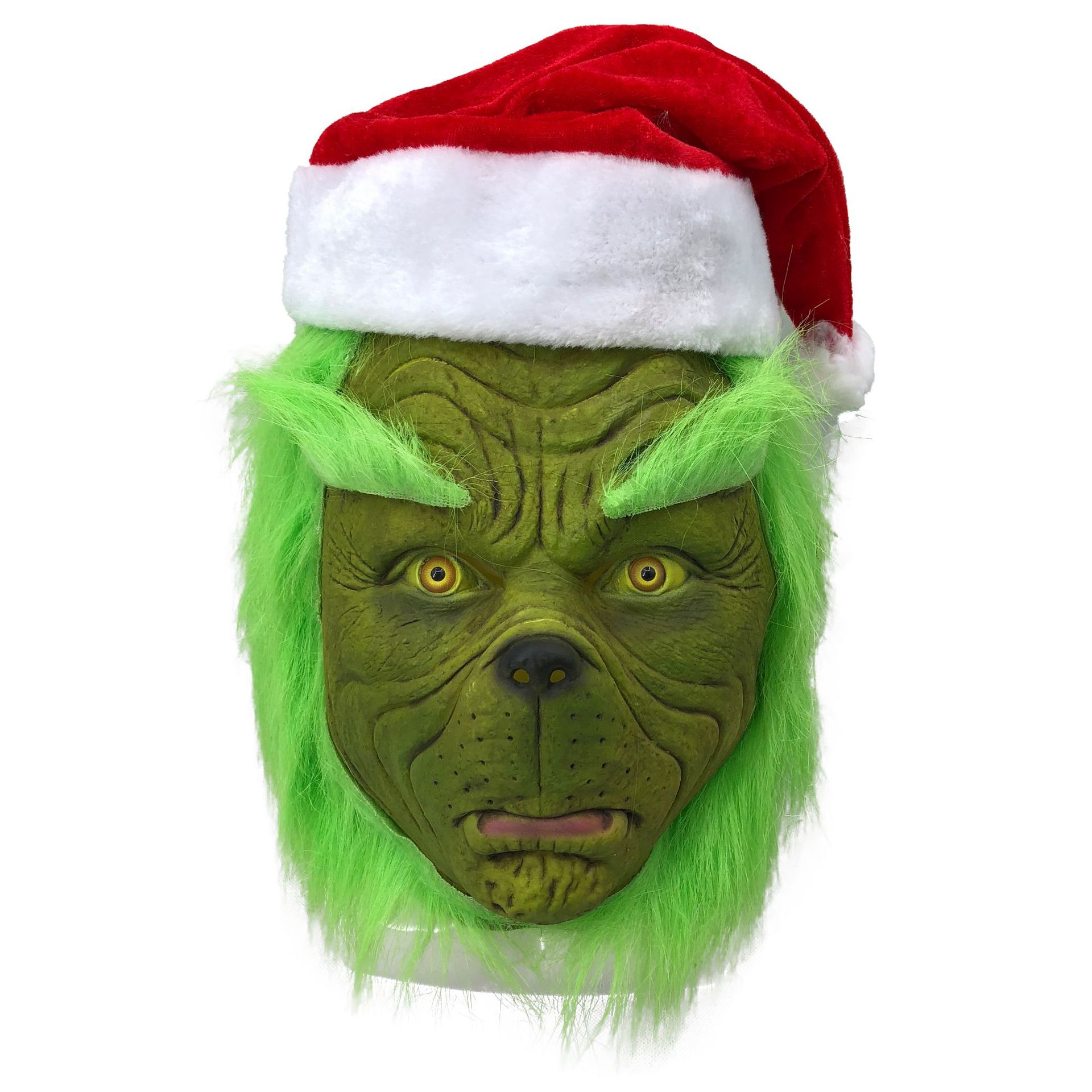 Christmas Costume Monster Gods Steal Green Fur Monster Grinch Costume Green Fur Monster Mask the Greengrinch Funny