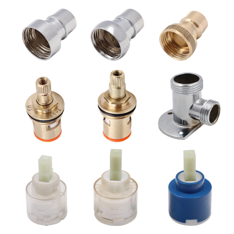 Faucet Accessories Copper Valve Core Faucet Stainless Steel Tip 4 Points Washing Machine Bubbler Shower Gasket Hidden Change