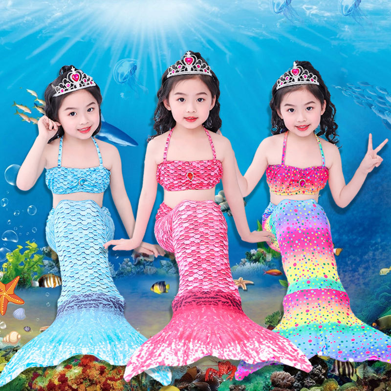 Children's Mermaid Clothes Princess Skirt Clothing Set Girls Swimsuit Mermaid Tail Summer