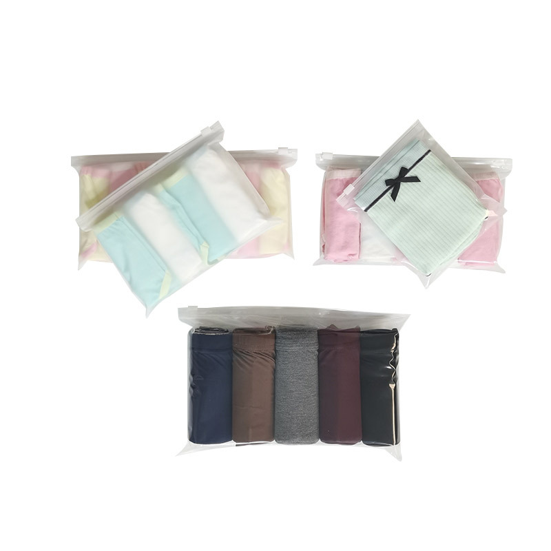 Underwear Packaging Bag Transparent Self-Sealing Zipper Bag Cpe Frosted Storage Bag Socks Plastic Seal Bag Printable