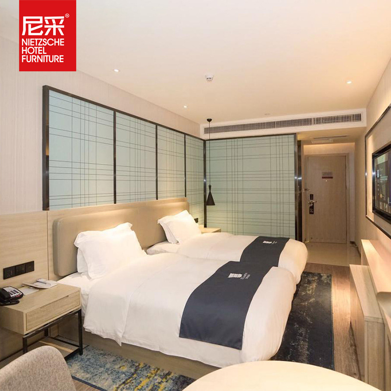 Yishang Simple and Fast Business Style Hotel Apartment Guest Room Panel Complete Set of Furniture Whole House All Solid Wood