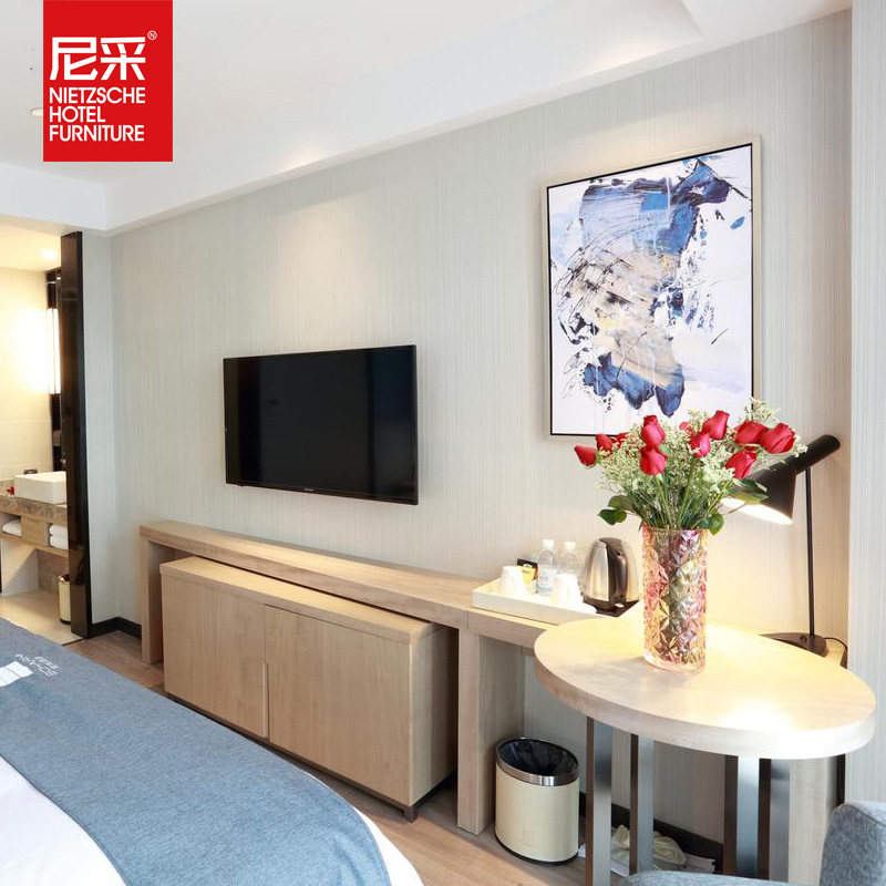 Yishang Simple and Fast Business Style Hotel Apartment Guest Room Panel Complete Set of Furniture Whole House All Solid Wood