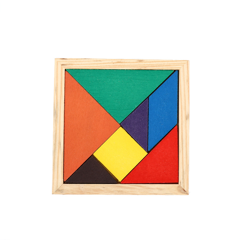 Colorful Wholesale Wooden Toys Brain Development Play Early Education Educational Toys Tangram Promotional Building Blocks