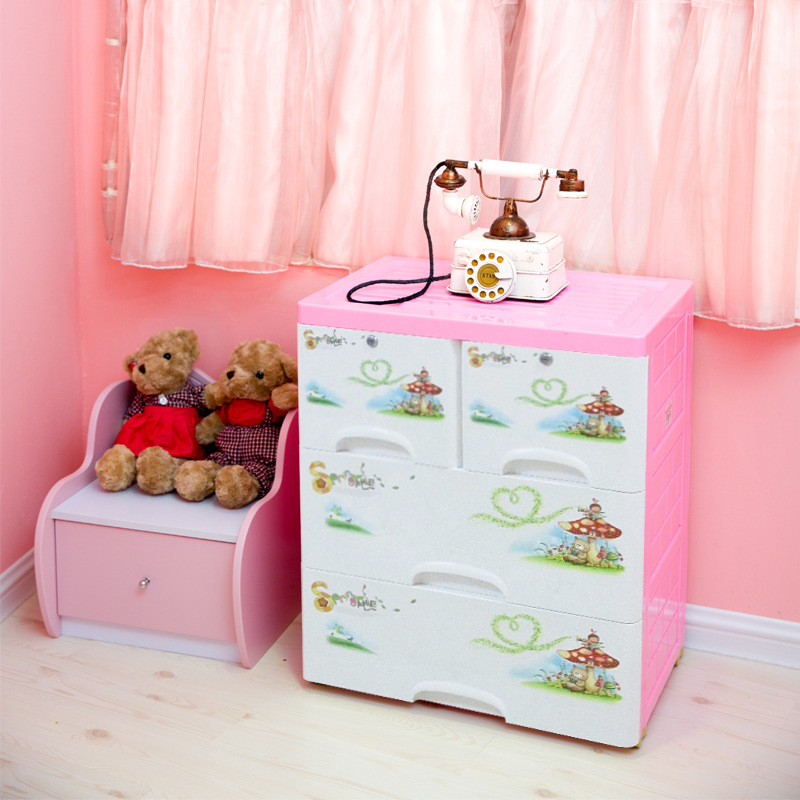 Manufacturer's New Product Baby Wardrobe P66517 Double Lock Storage Cabinet Drawer-type Plastic Wardrobe Organizer Cabinet