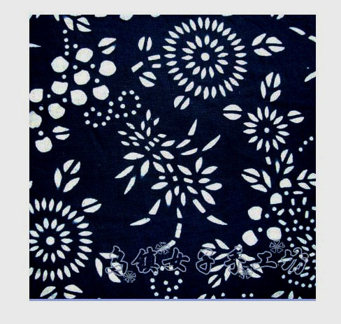 Blue printed cloth handmade batik fabric background cloth farmhouse tablecloth curtain door curtain blue flower fabric wholesale