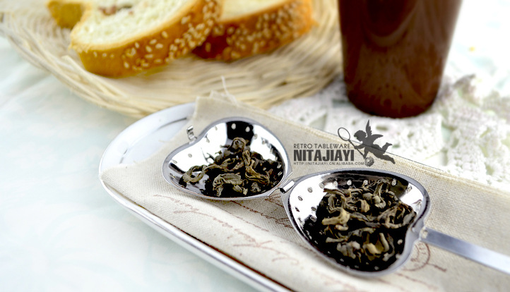 Stainless steel heart handle tea strainer, tea strainer, tea ball, tea strainer [JST33, 34]]