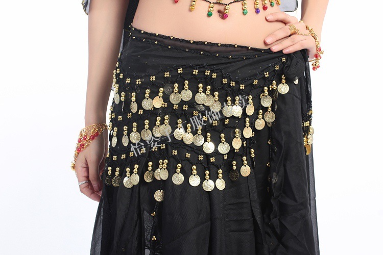 Spot supply belly dance belt 3 rows 98 dollar chiffon waist chain