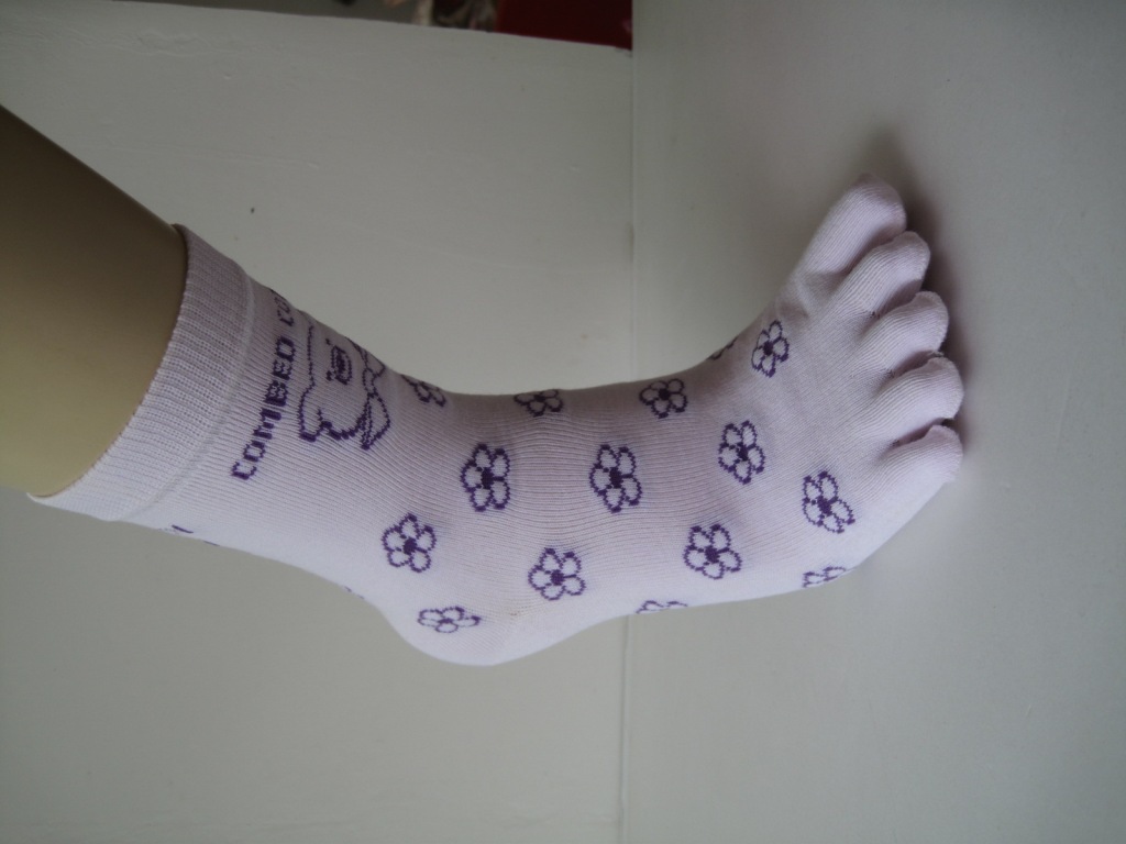 [1 yuan proofing] combed cotton ladies jacquard five-finger socks