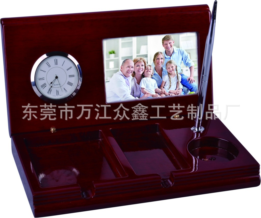Manufacturer Supplies Clock Pen Holder, Business Card Holder, Three-In-One Office Ornaments, Office Gifts