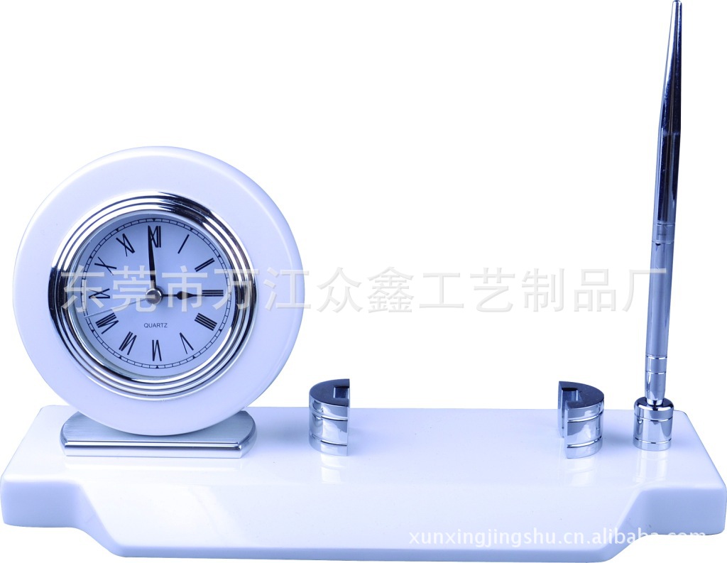 Подставка для ручек с часами, визитница, офисные украшения три в одном D6023W-S