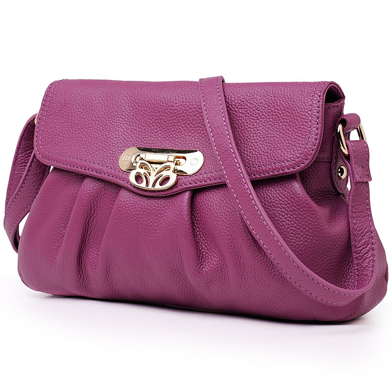 Кожаная сумка для женщин 2025 европейский и американский стиль с плиссировкой, однотонная, из первой слоя кожи, легкая роскошь