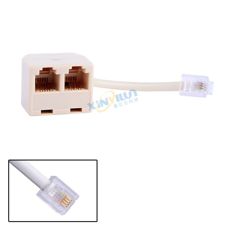 RJ11 telephone one minute two horn one minute two with line telephone adapter telephone accessories male adapter