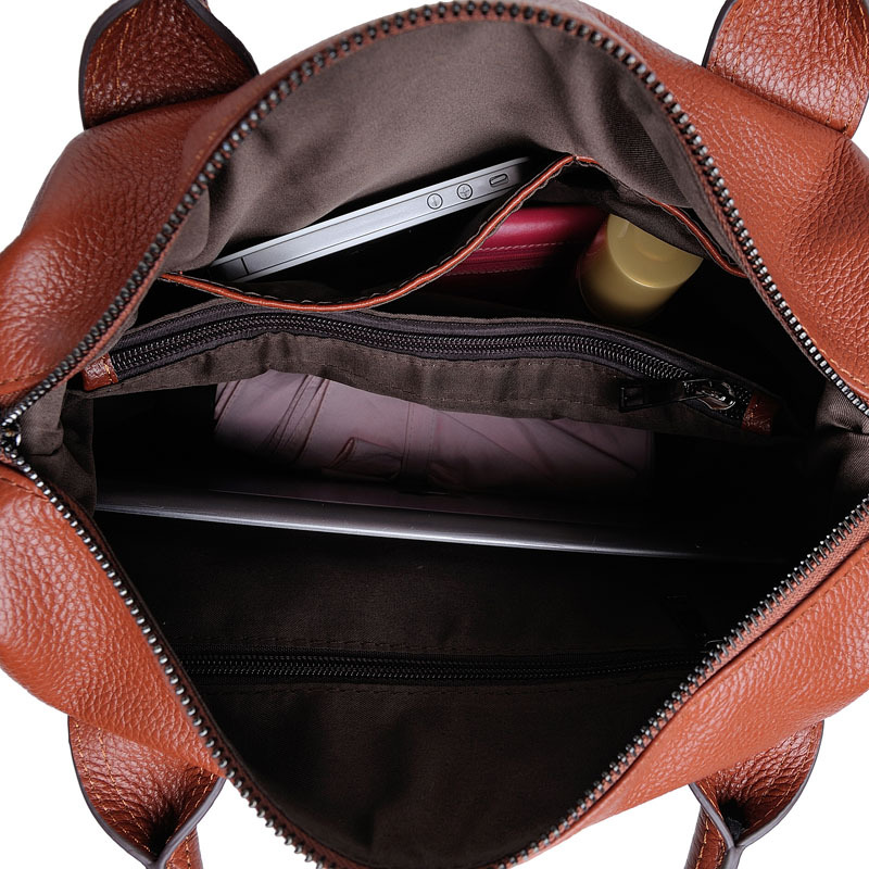 2025 New European and American Fashion Easiest for Match Briefcase Hand-Held Shoulder Crossbody Bag Genuine Leather Women's Bag First Layer Cowhide