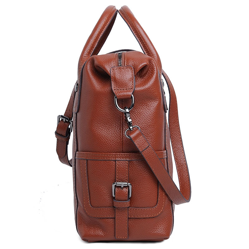 2025 New European and American Fashion Easiest for Match Briefcase Hand-Held Shoulder Crossbody Bag Genuine Leather Women's Bag First Layer Cowhide