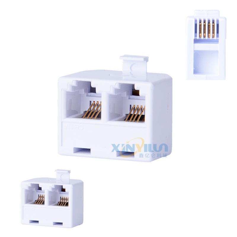 Horn one minute two phone one minute two 6P4C RJ11 US public turn two US female white phone adapter
