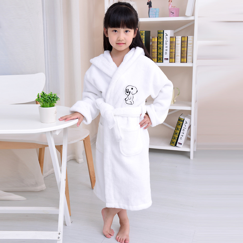 Hailiyuan Pure Cotton Children's Bathrobe Towel Material Thickened Soft Absorbent Baby's Bathrobe Children's Pajamas